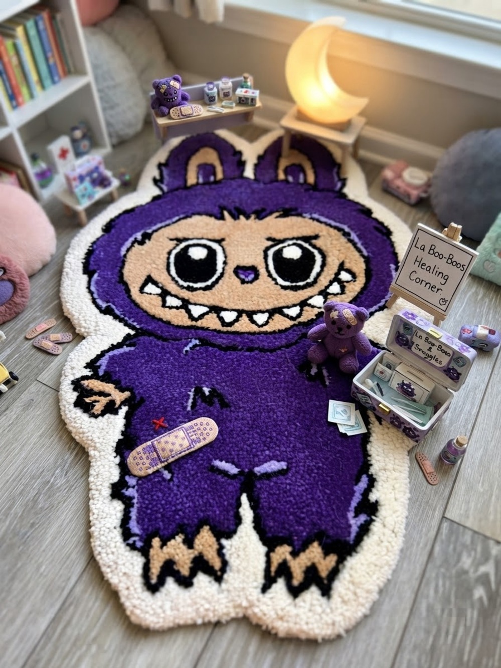 Handmade Tufted Wool Labubu Taro Rug